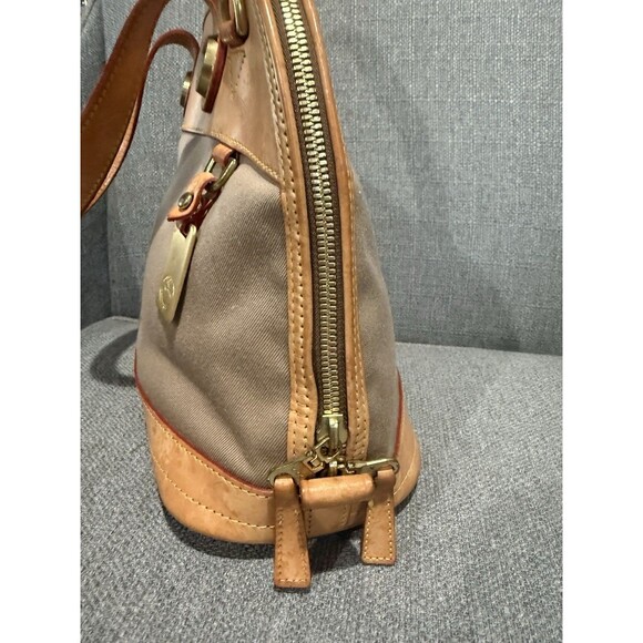 Dooney & Bourke Canvas/Leather Cabriolet Dome Satchel Bag  Taupe/Tan - Picture 10 of 16